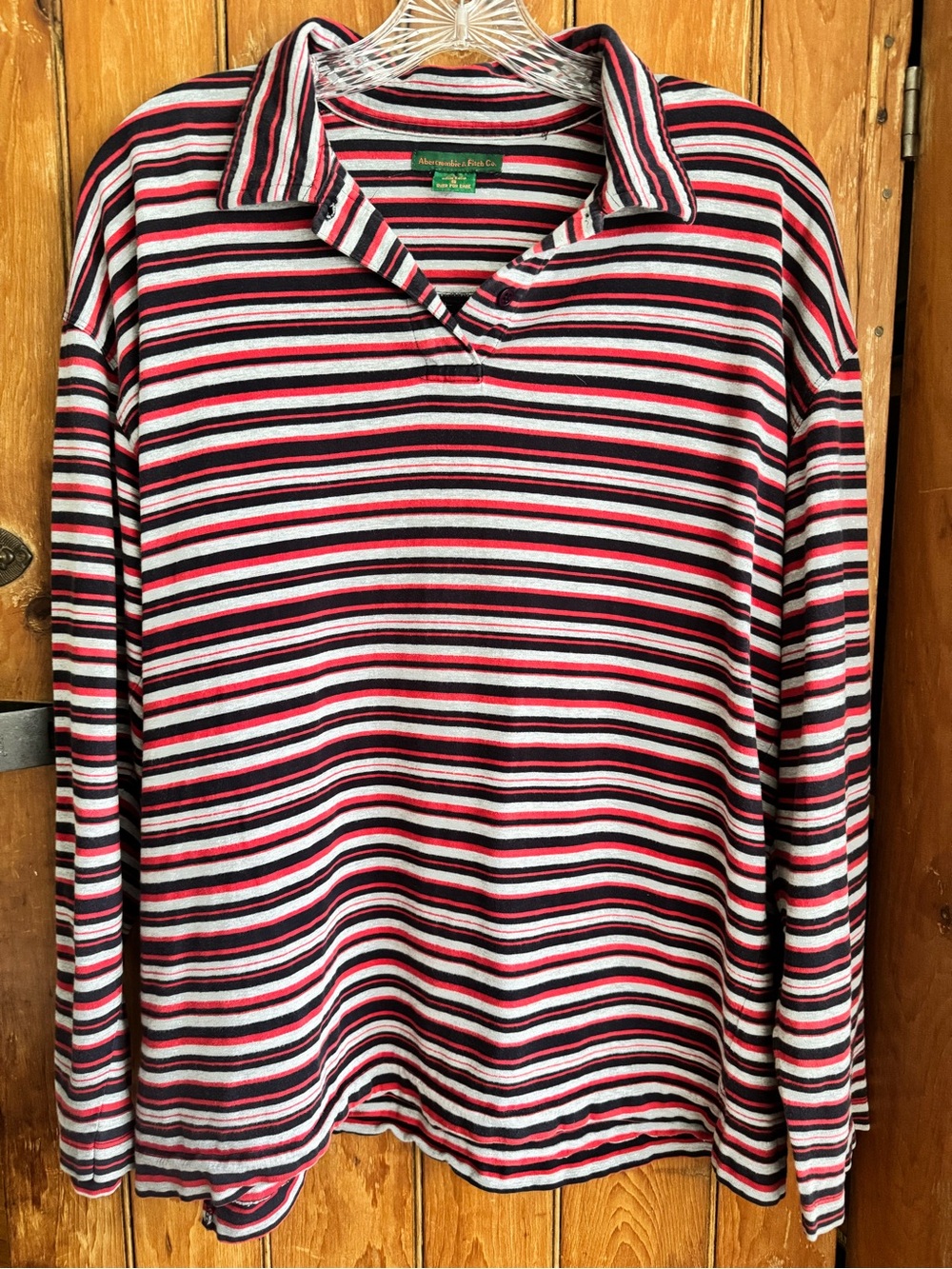Vintage Abercrombie & Fitch Multi Striped Long Sleeve Polo Shirt Men's Size [S]